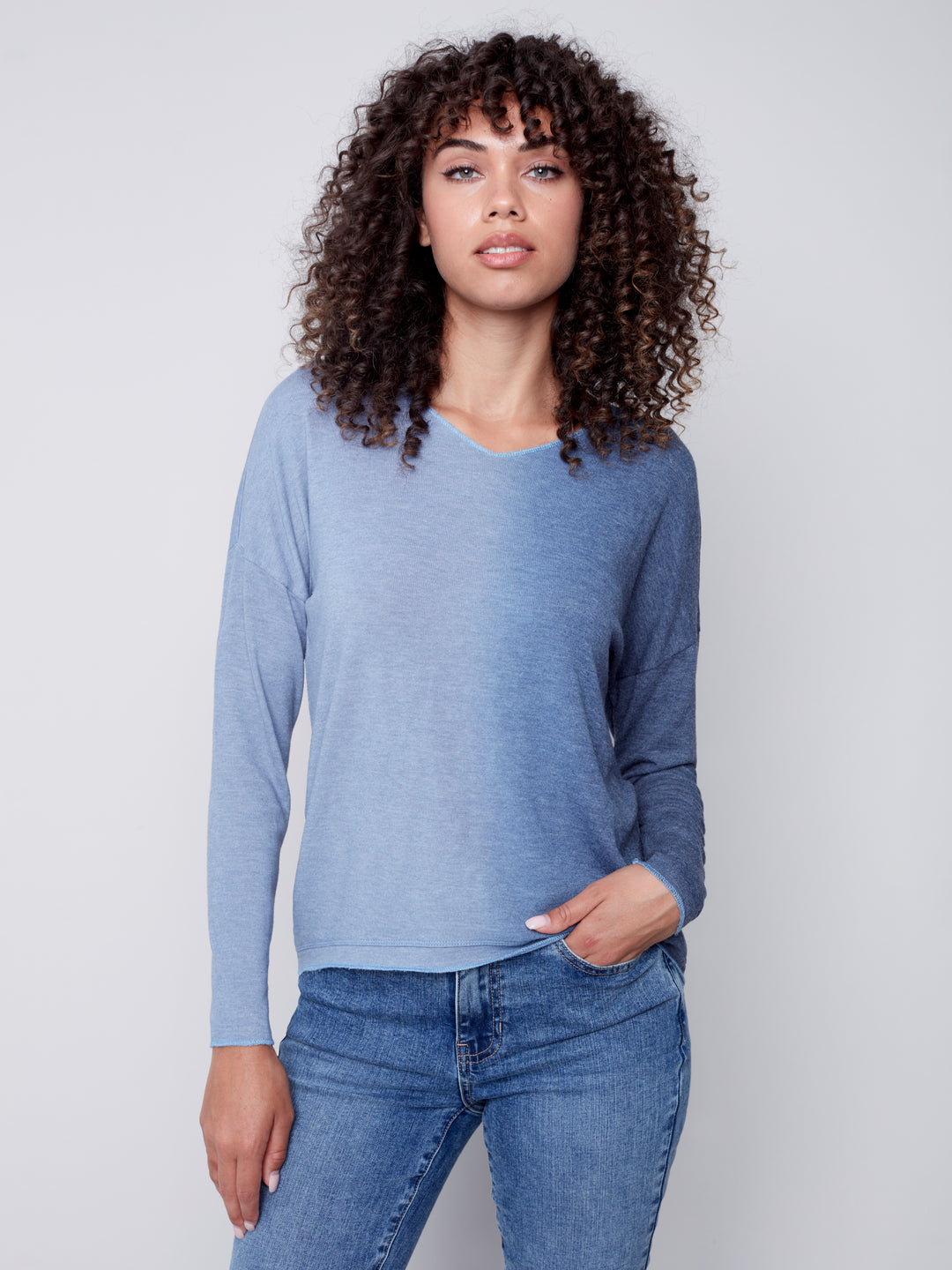 V-Neck L/S Top C1292