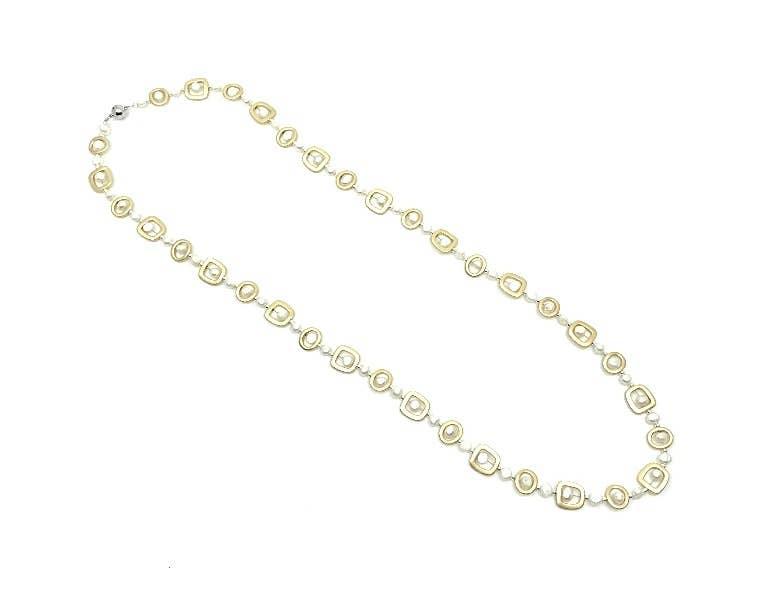 - 415 - Gold w. White Pearl Long Neck