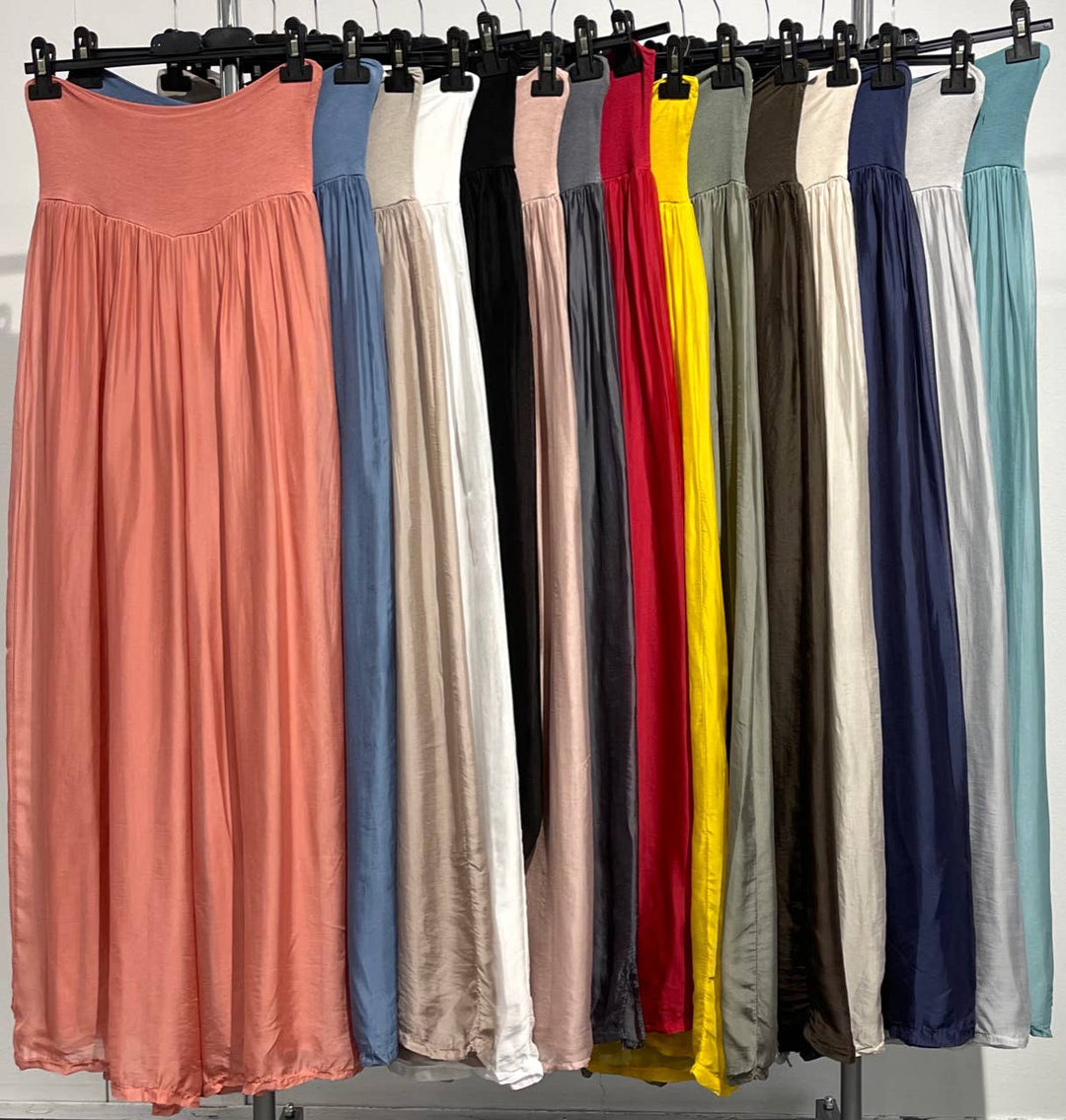Solid Silk Pants 61248