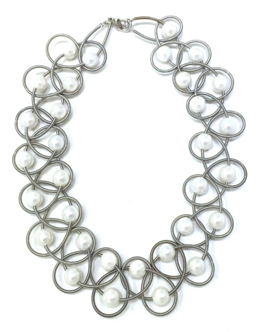 Sea Lily - 425 - Silver Lace PW N w/ White MOP Pearls