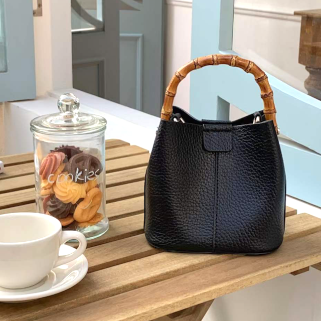 P23052 Bamboo Top Handle Crossbody Bag