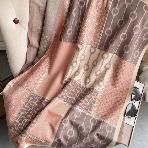 Winding River - Pink / Gray Bits Reversible Wrap – Artisan Shawl