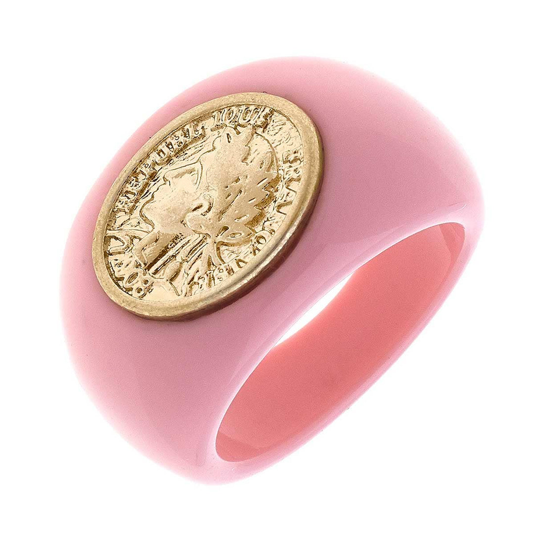 Ramsey Statement Ring in Pink Resin