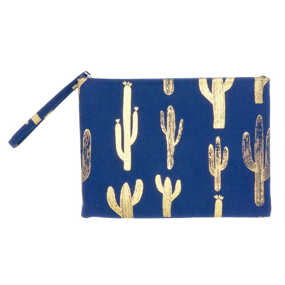 Madeline Love - Metallic Cactus Patterned Pouch Clutch Bag