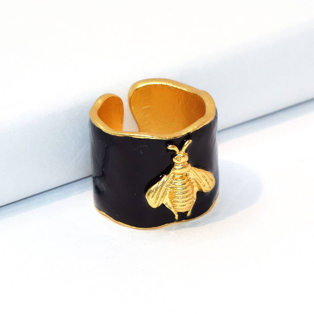 Bumblebee Ring - enamel accent