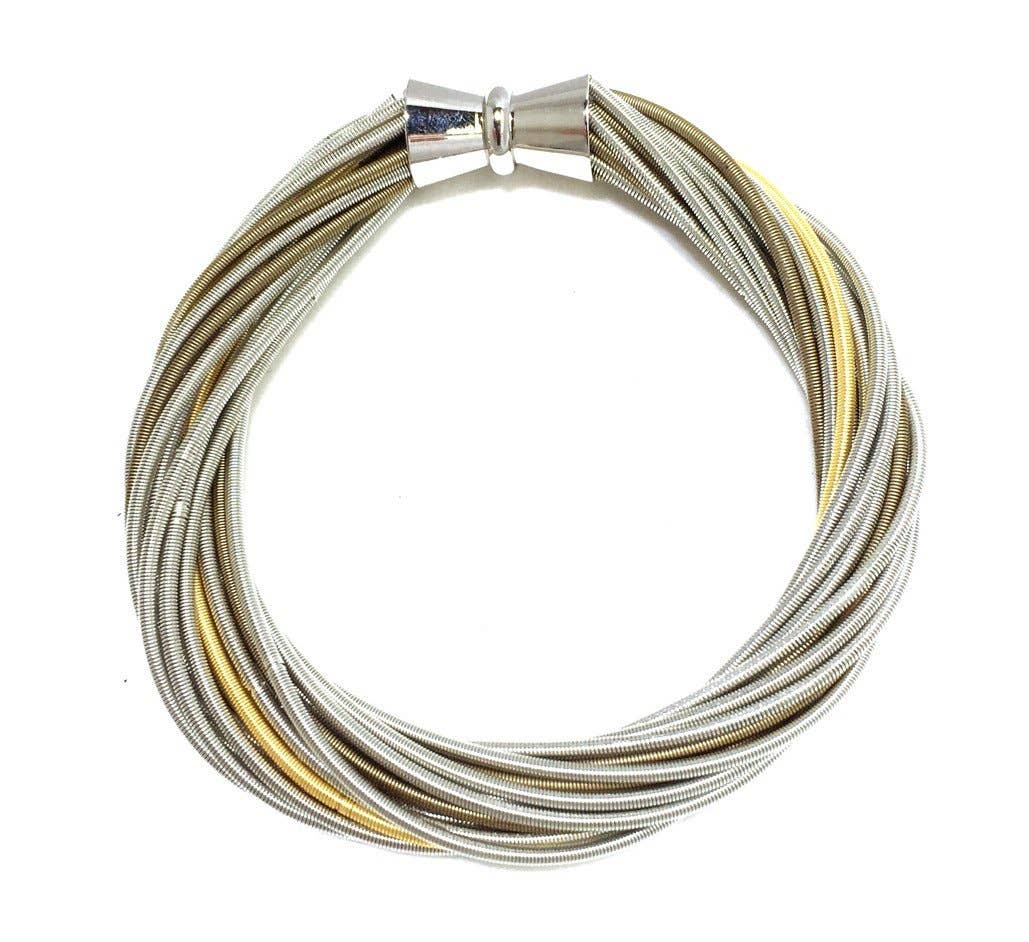 Sea Lily - 590 - Silver and Gold Twist Bracelet with Magnetic Clasp