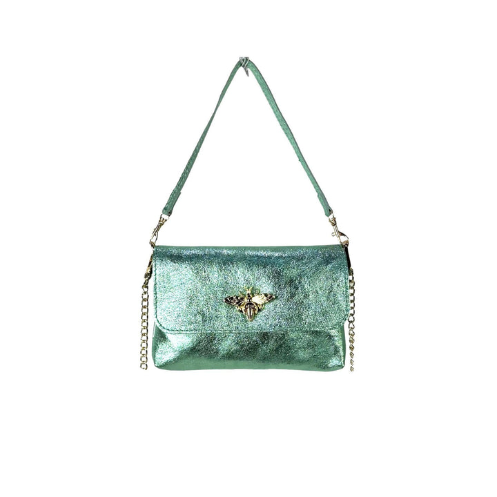 Leather Bag with Bee: Black