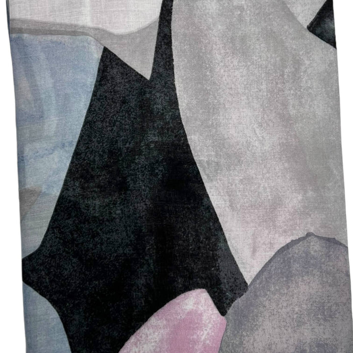Soft Abstract painting scarf: Grey