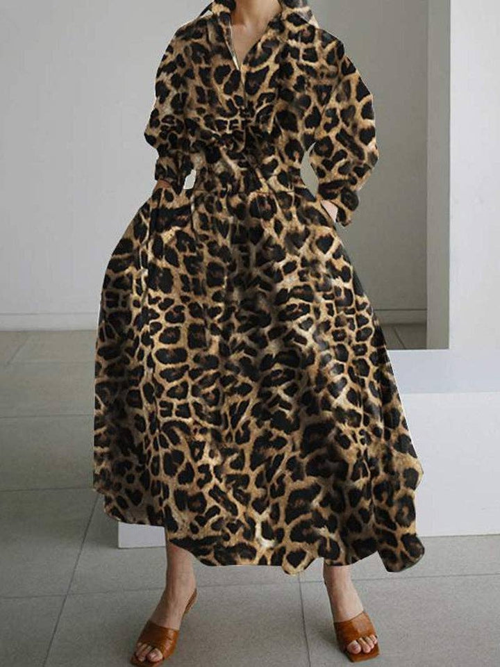 Leopard Print Maxi Dress: LEOPARD / L