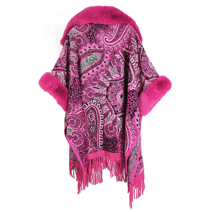 PEACH ACCESSORIES - PE361 Paisley print cape: Beige