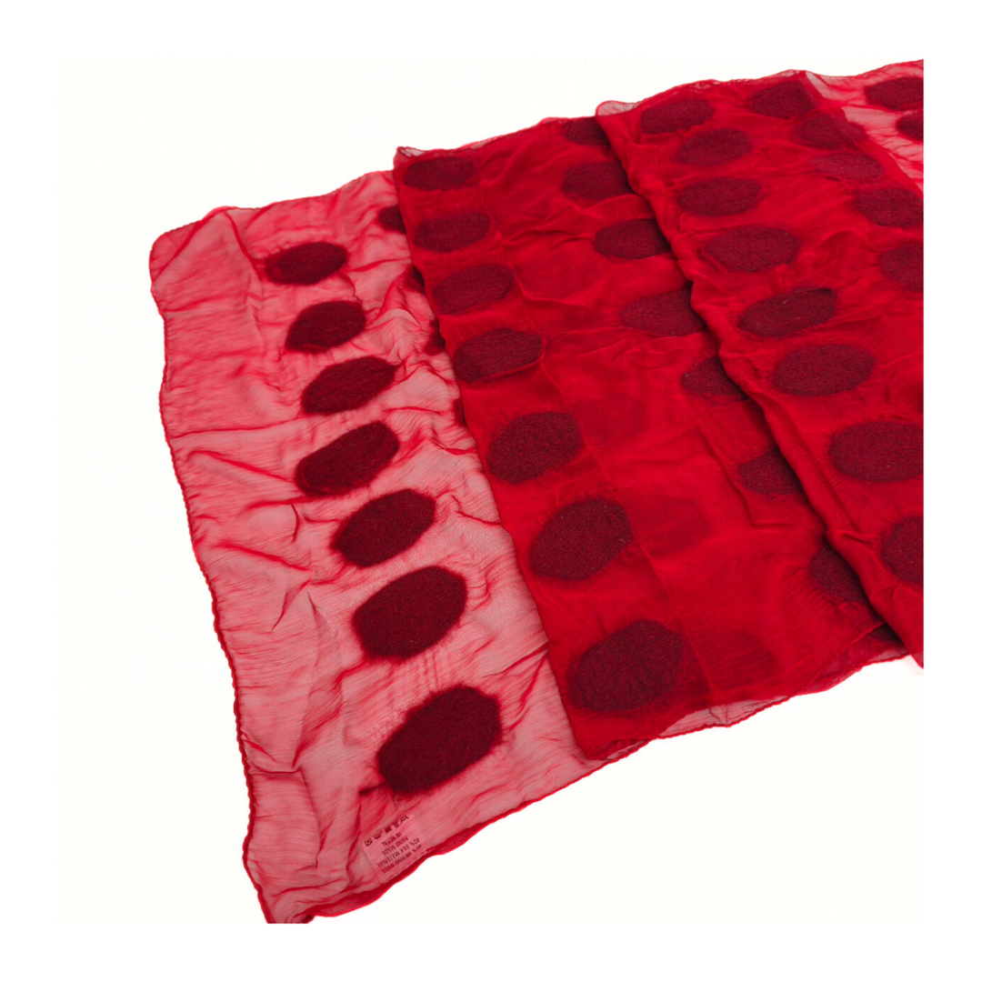 Polka Dotted Felt Soft Scarf