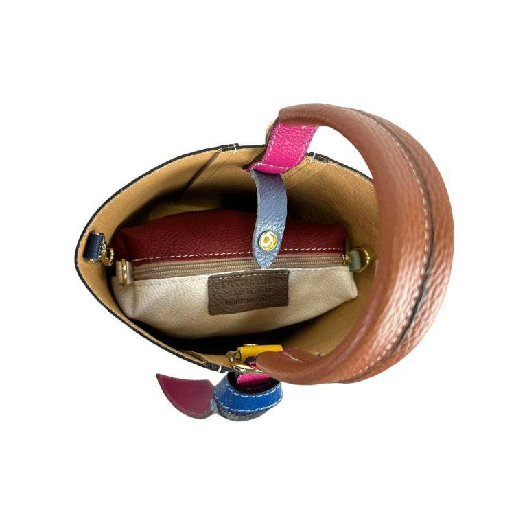 Multicolor  Leather Bag: Flock