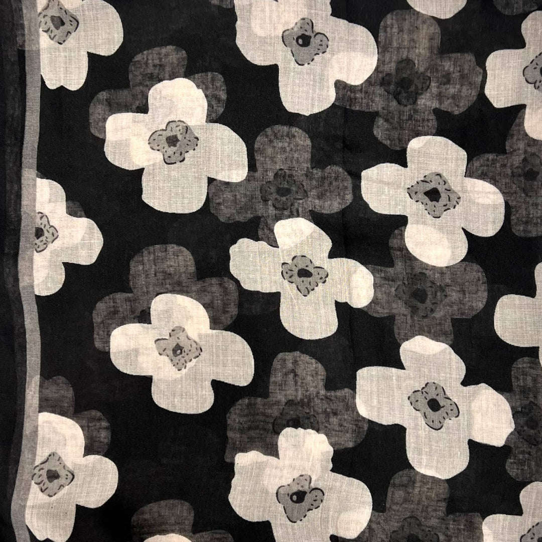 Daisy printed scarf: Navy