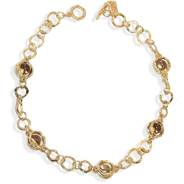 Natural Beads Collar Necklace : Gold