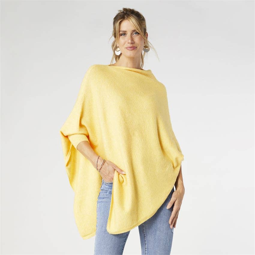 Sweater Poncho: Heather Blue