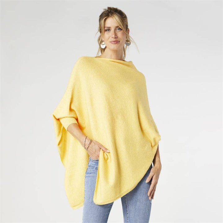 Sweater Poncho: Heather Blue