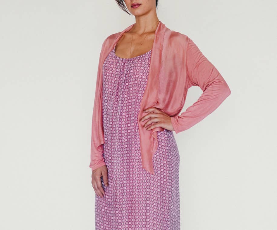 Crop Cardigan: Teal / One Size