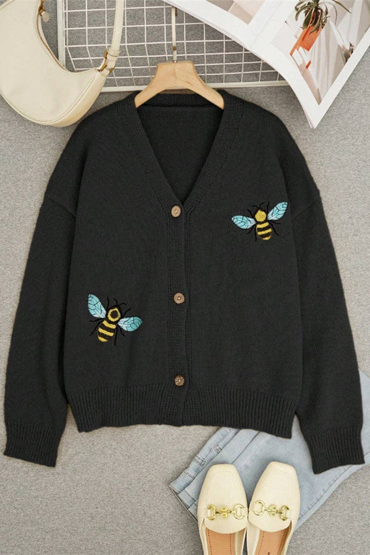 Bee Cardigan: BLACK / XL