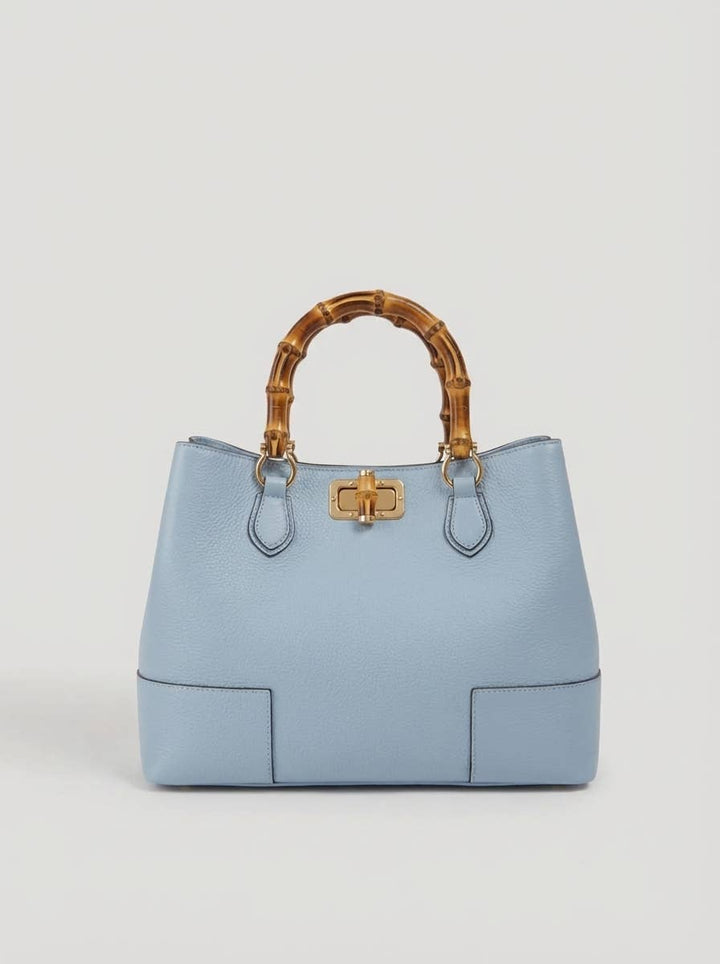 Bamboo Bag in Leather – Made in Italy Nero