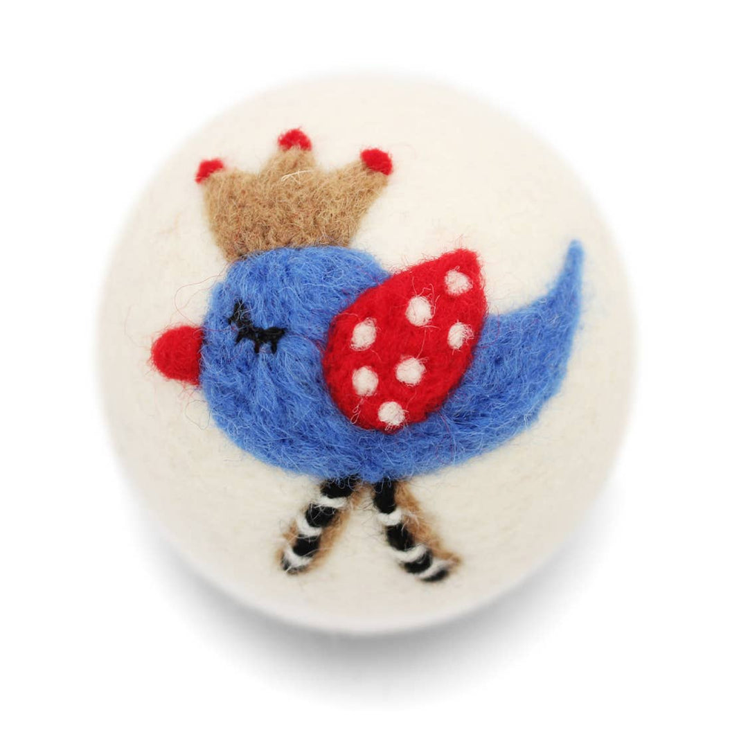 DRYER BALL: White Bird (Blue Ball)