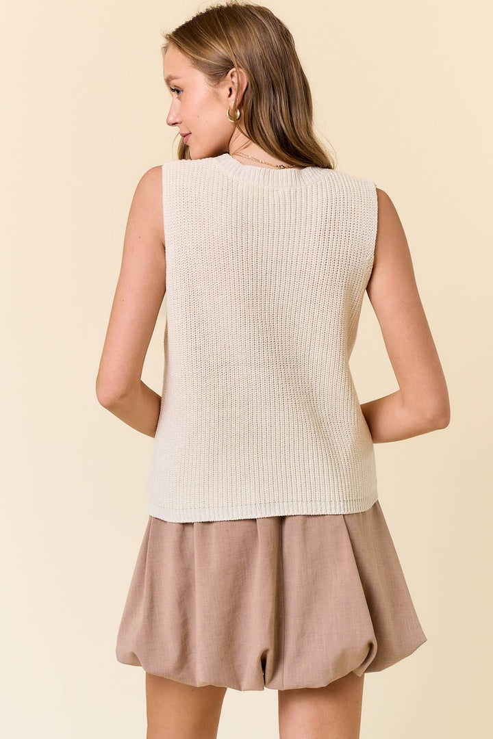 BEACH SWEATER TANK TOP  LT.BLUE / S
