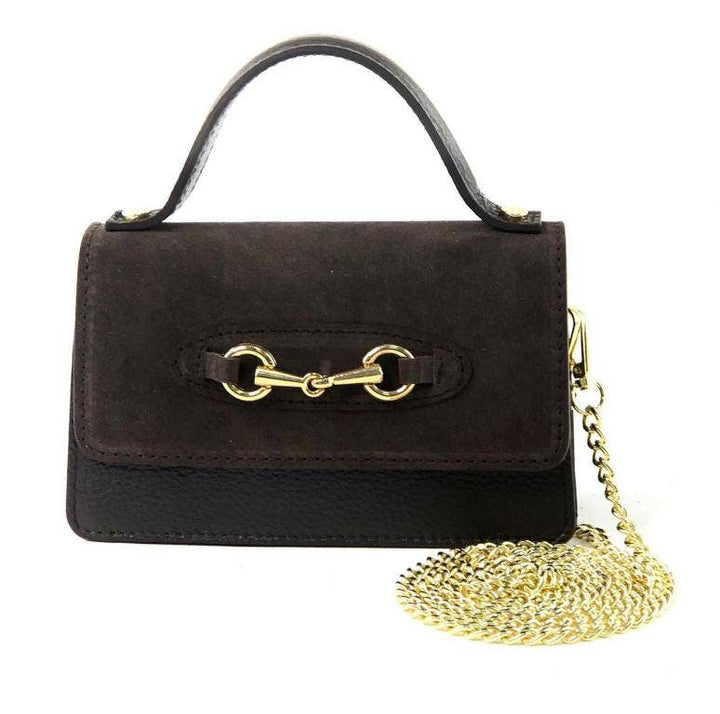 Suede Leather Handbag Chain Handle: Green