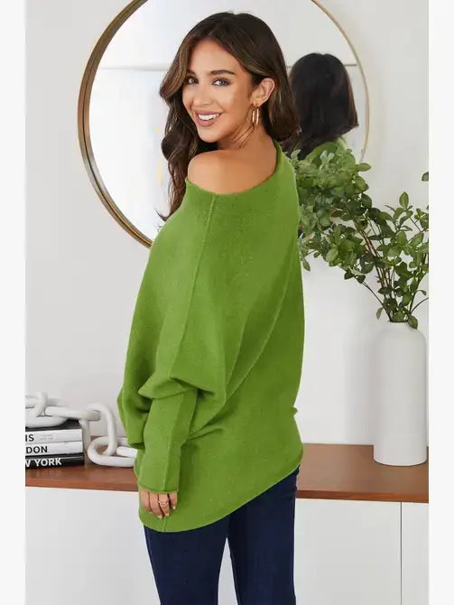 ASYMMETRICAL SWEATER Avocado / M/L