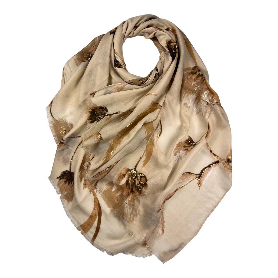 Dusty miller flower scarf: Cream