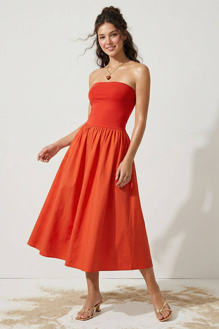 Strapless Maxi Dress: Black / M