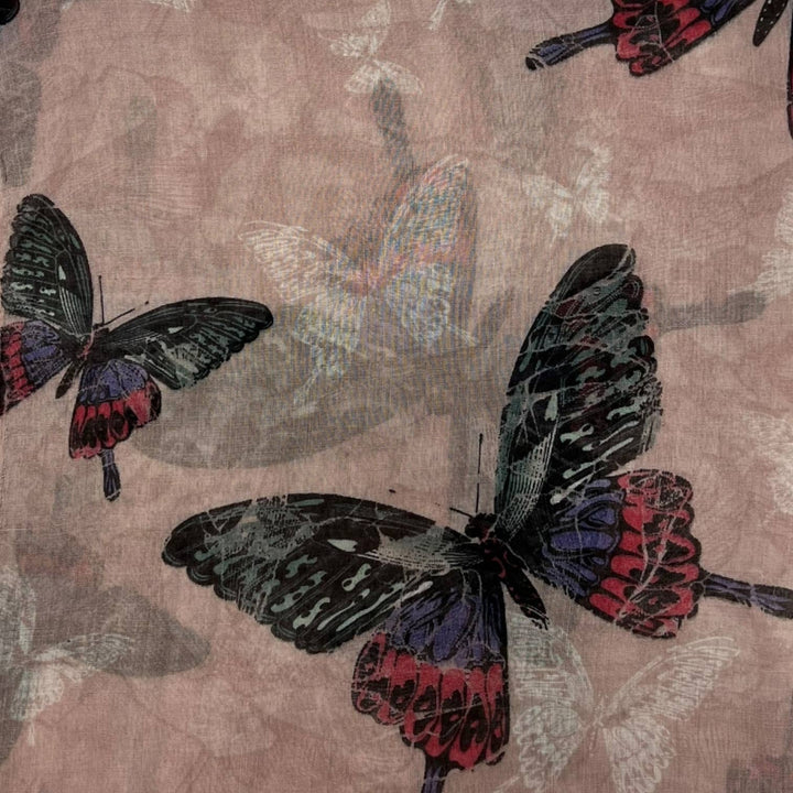 Butterfly print scarf: Baby Pink