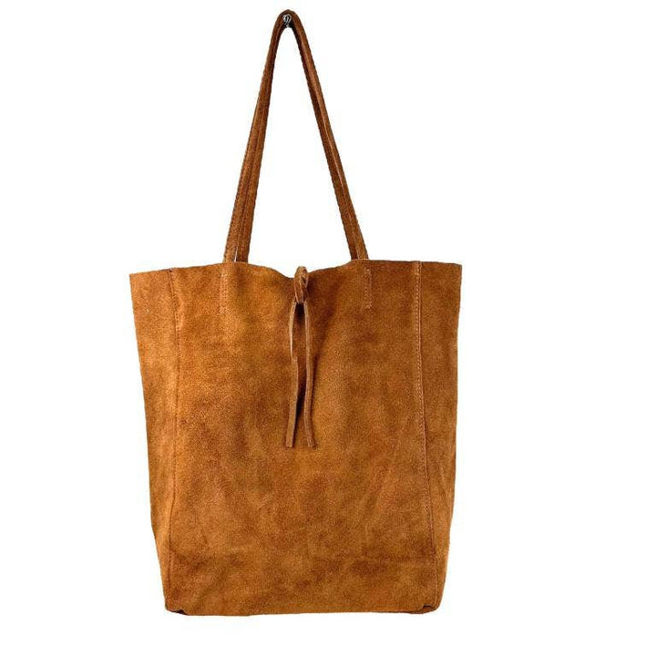 Italian Leather Bag Suede: Black