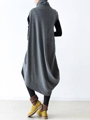 Casual Sleeveless Dress: BLACK / ONE SIZE