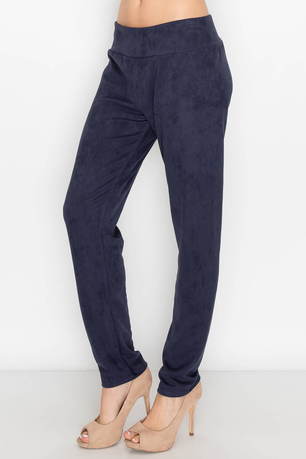 Annelise Stretch Suede Pant: Black / M / A5499