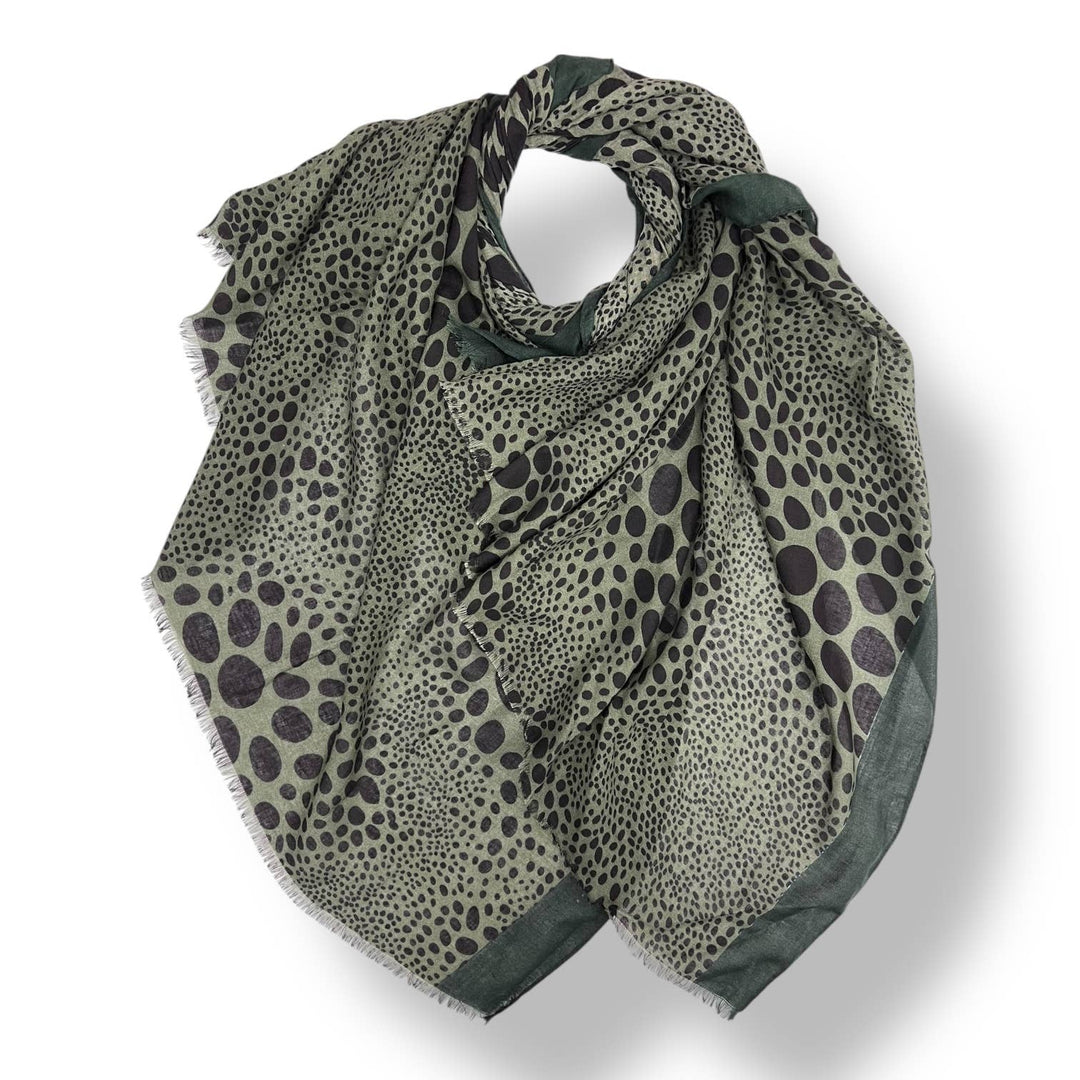 Leopard dots print scarf : Black