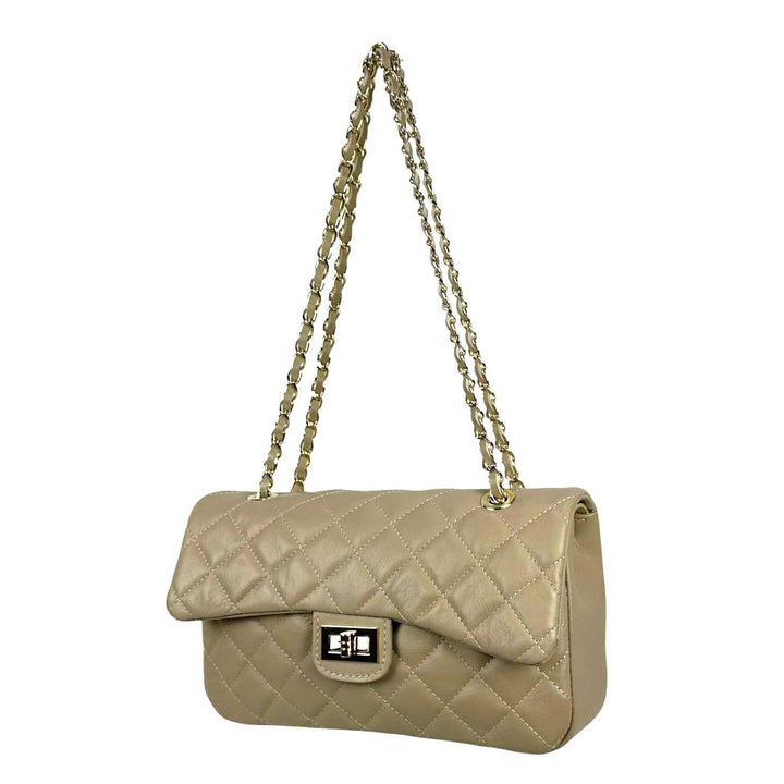 Extra Premium Quilted Leather Bag: Red