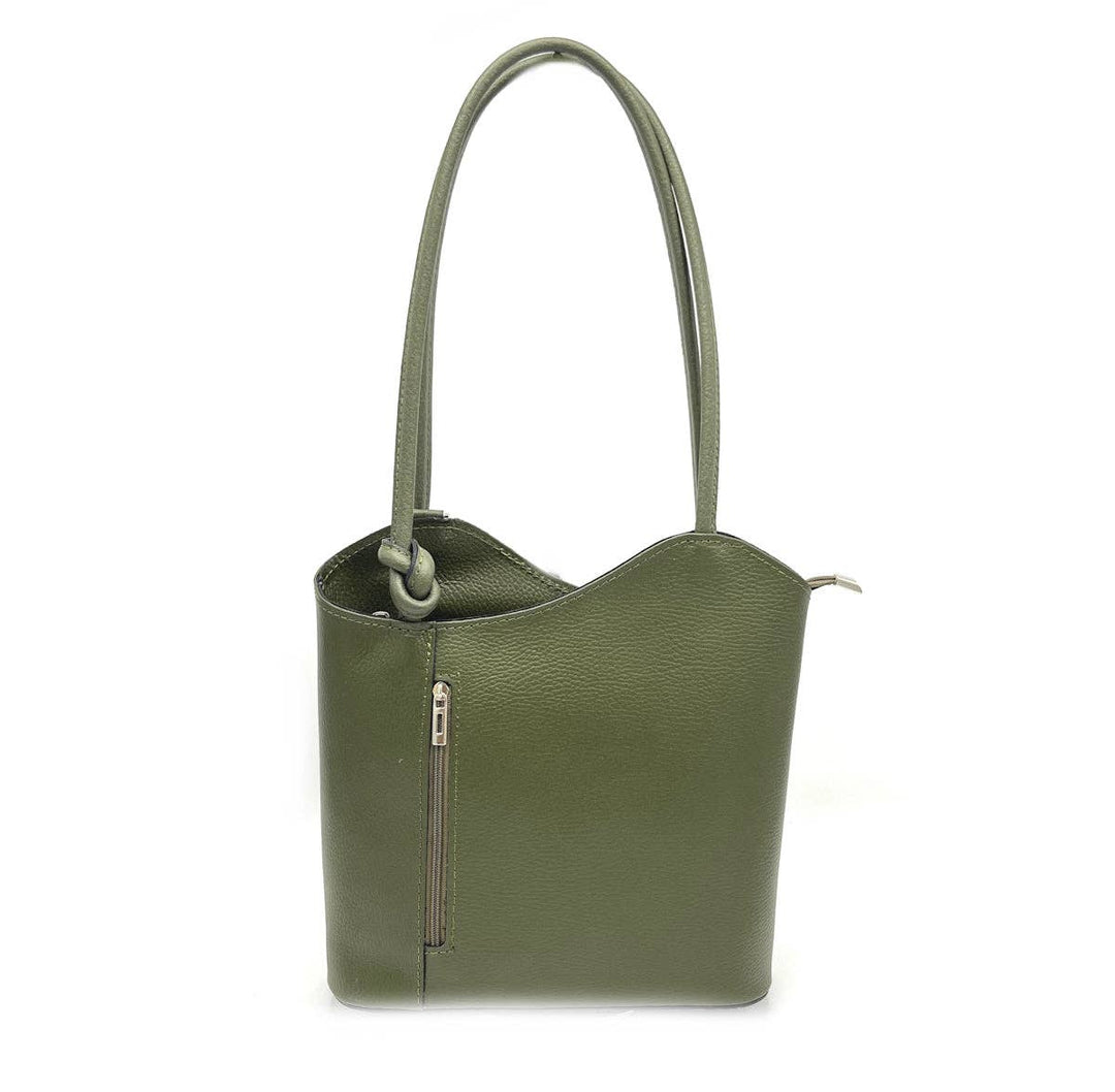 Convert to Backpack Leather Bag Made in Italy