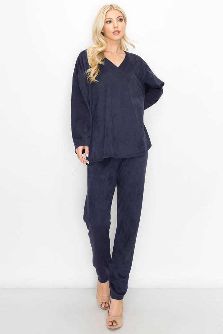 Andrea Stretch Suede Top: BLACK / XL / A5415