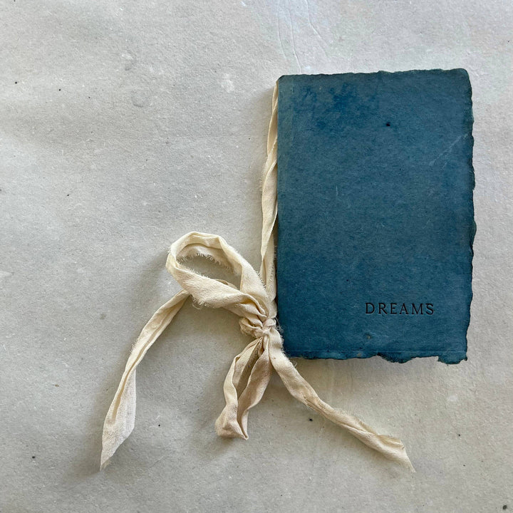 Notes - Oak green paper with camel ribbon