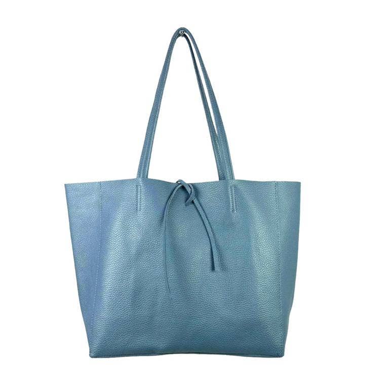 Leather Shopper: Taupe
