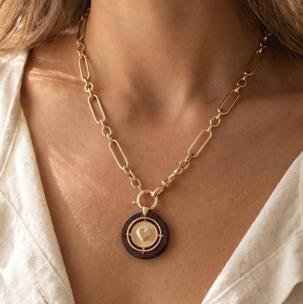 Paperclip Chain Coin Necklace