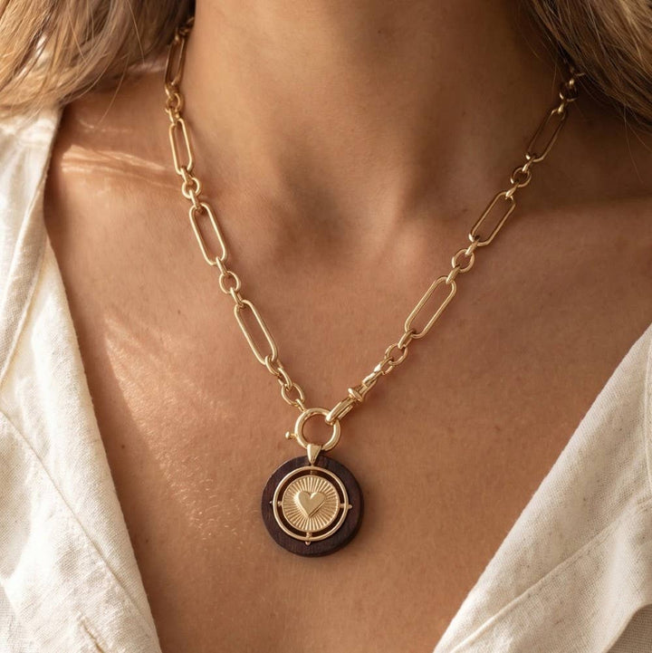 Paperclip Chain Coin Necklace