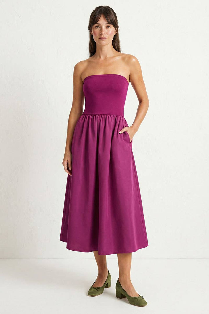 Strapless Maxi Dress: Black / S