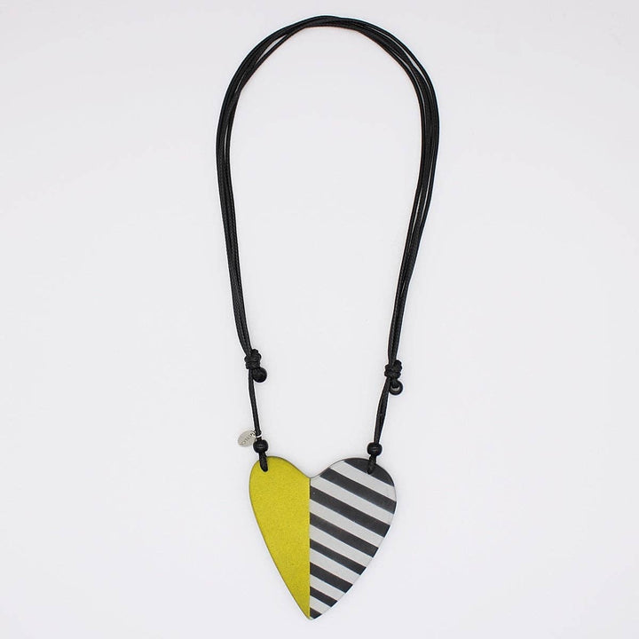 Lime and Black Heart Pendant