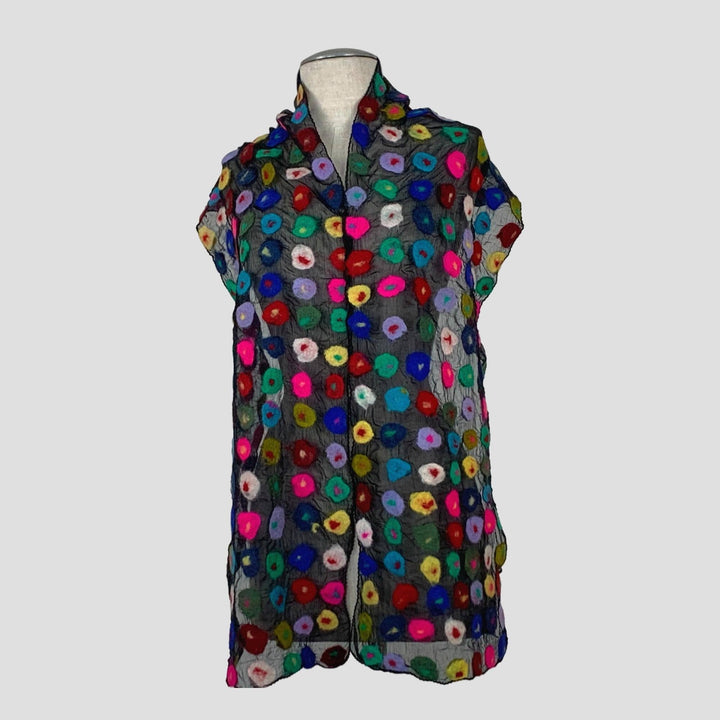Multi Spotted Polka Felt Scarf