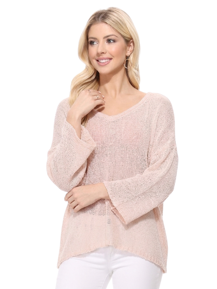V-Nk Knit Top MK3662: BLACK / L