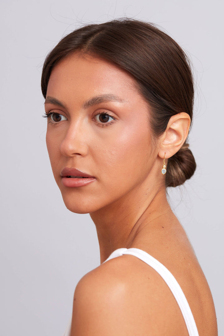 Jazlyn Earring  - Pearl/Aqua Chalcedony