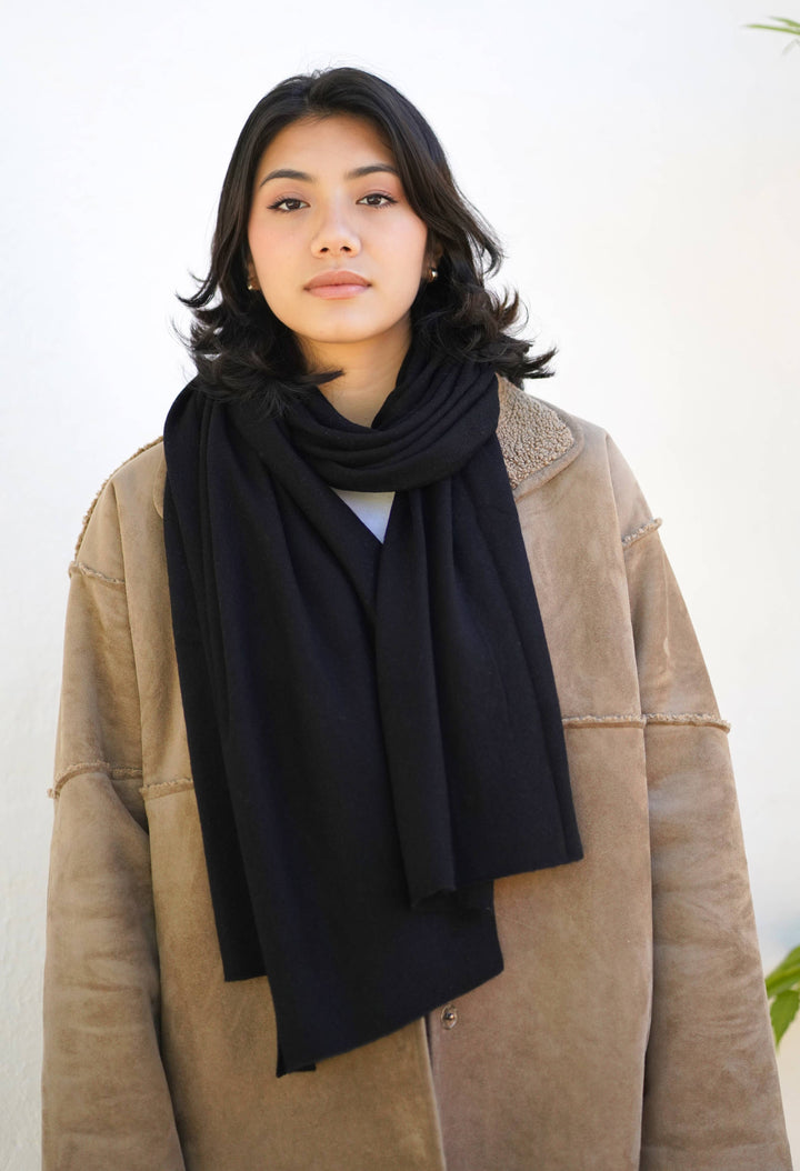 Cashmere Scarf/Wrap Black: Black