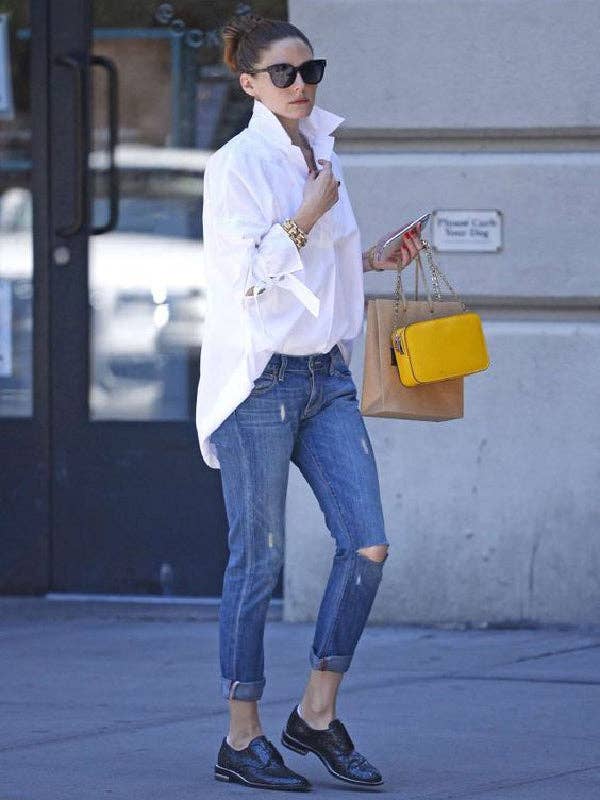 Letter Printed White Top: WHITE / S