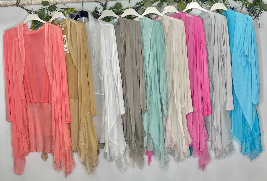 Silk and Viscose Cardigan: White