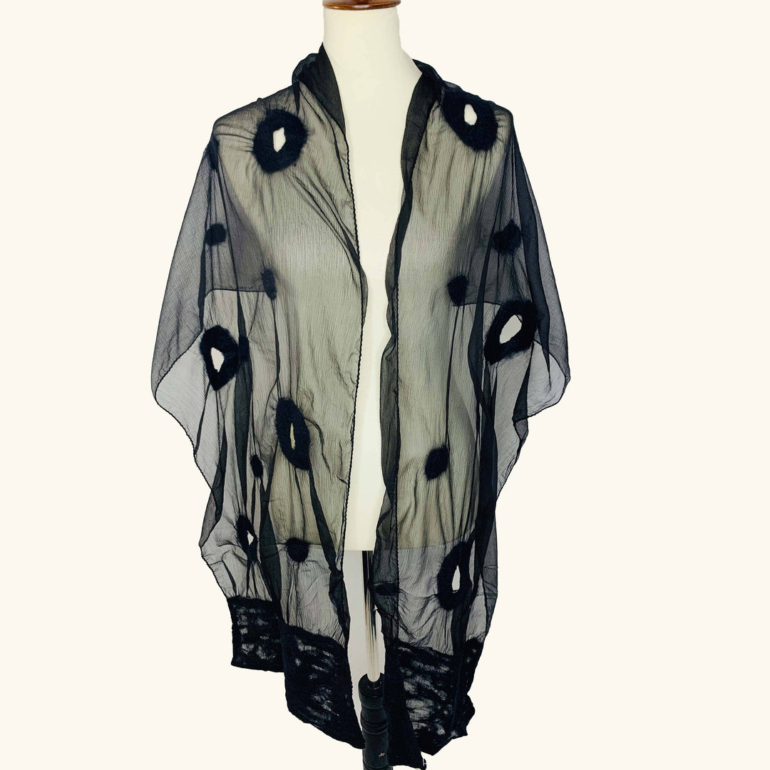 Circles and Dots - Black Scarf